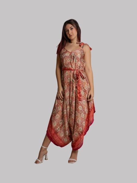 Tuta jumpsuit rosso con sfumature – Yoga