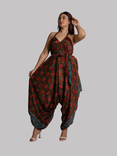 Tuta jumpsuit rosso e verde – Yoga