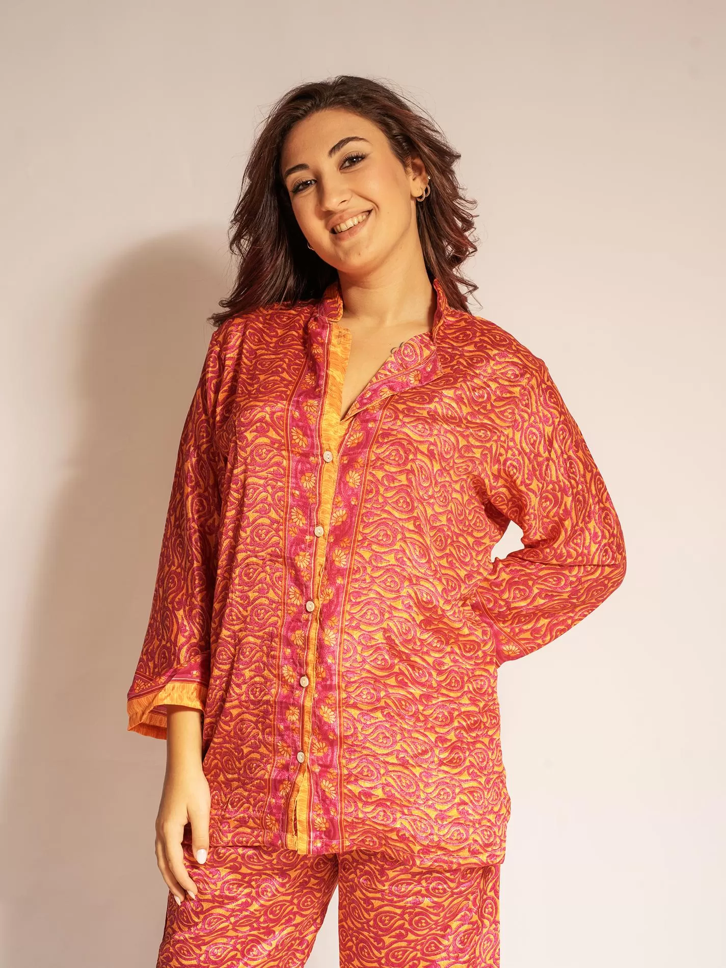 Pigiama in Sari LXL - arancione e rosa