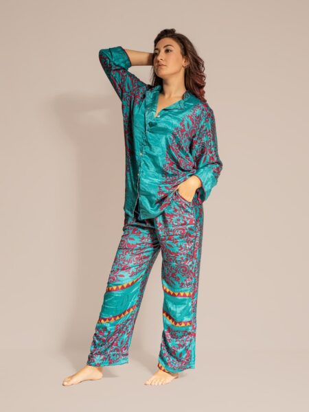 Pigiama in Sari LXL - azzurro (4)