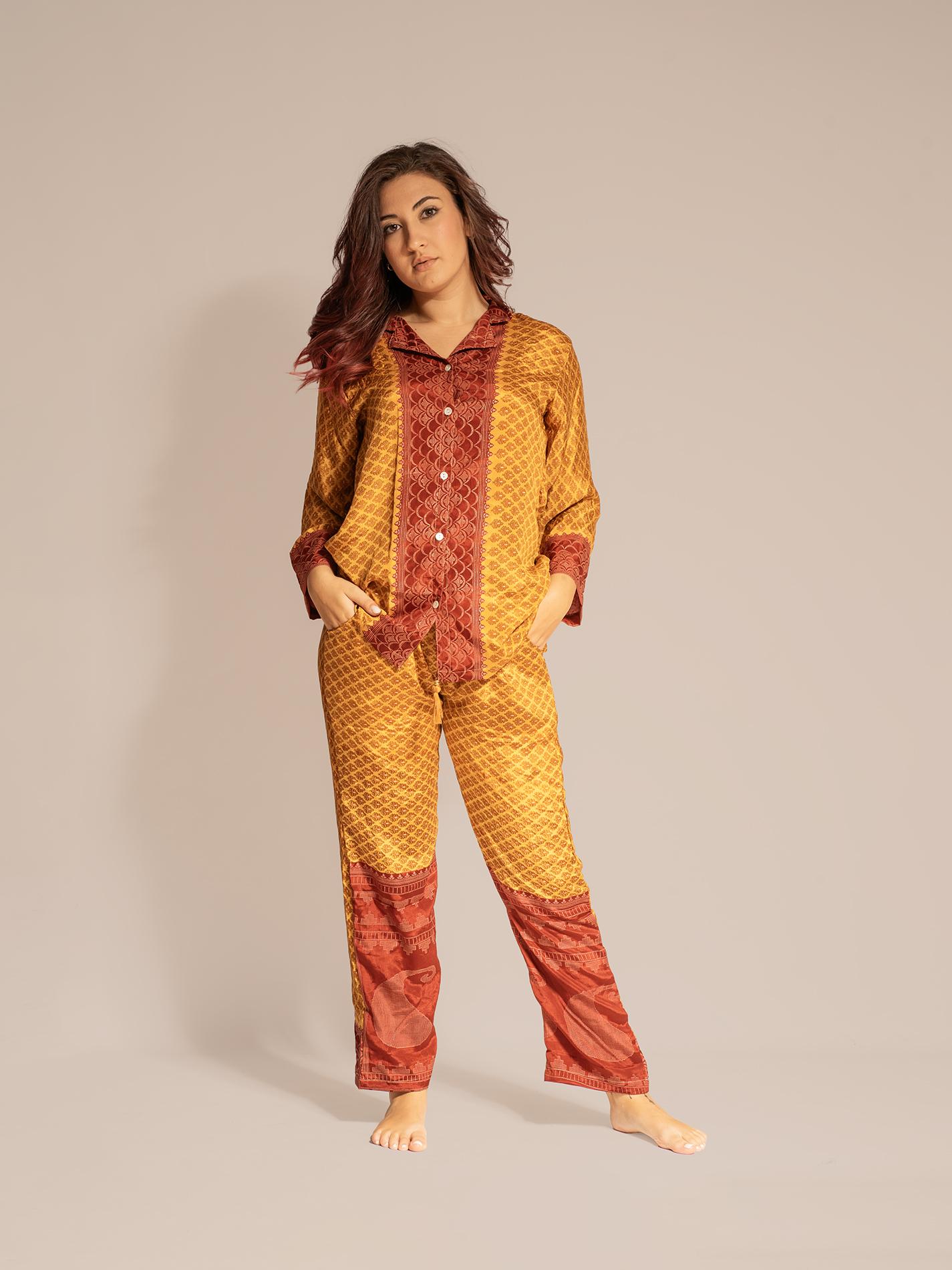 Pigiama in Sari LXL - dorato e rosso