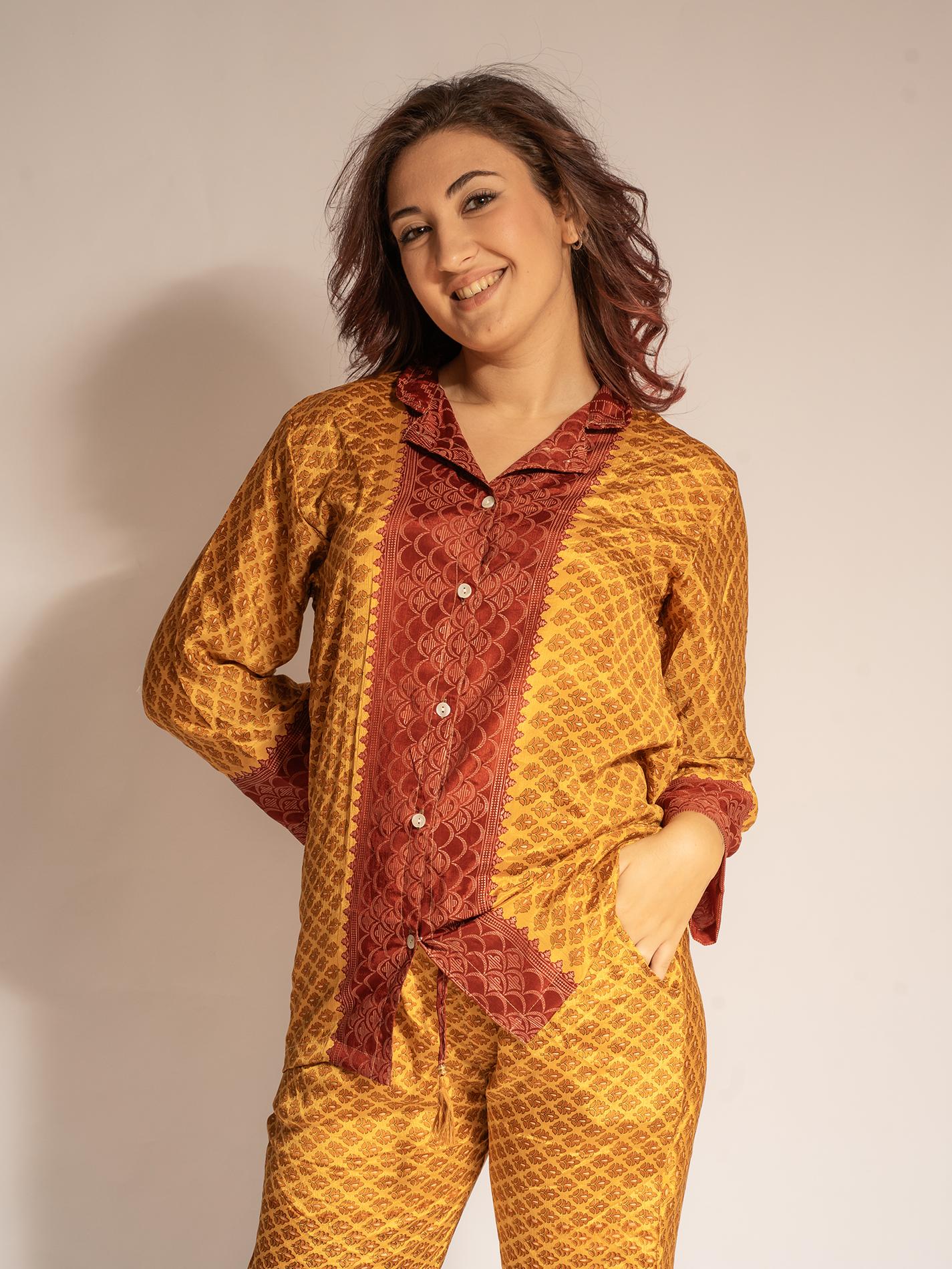 Pigiama in Sari LXL - dorato e rosso