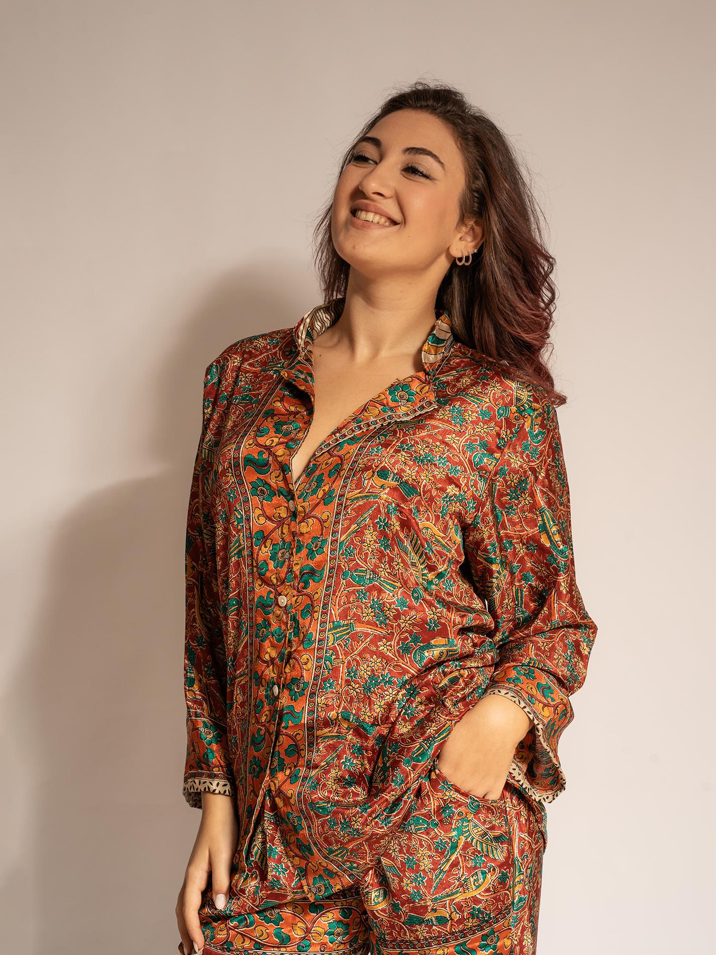 Pigiama in Sari LXL - pappagalli