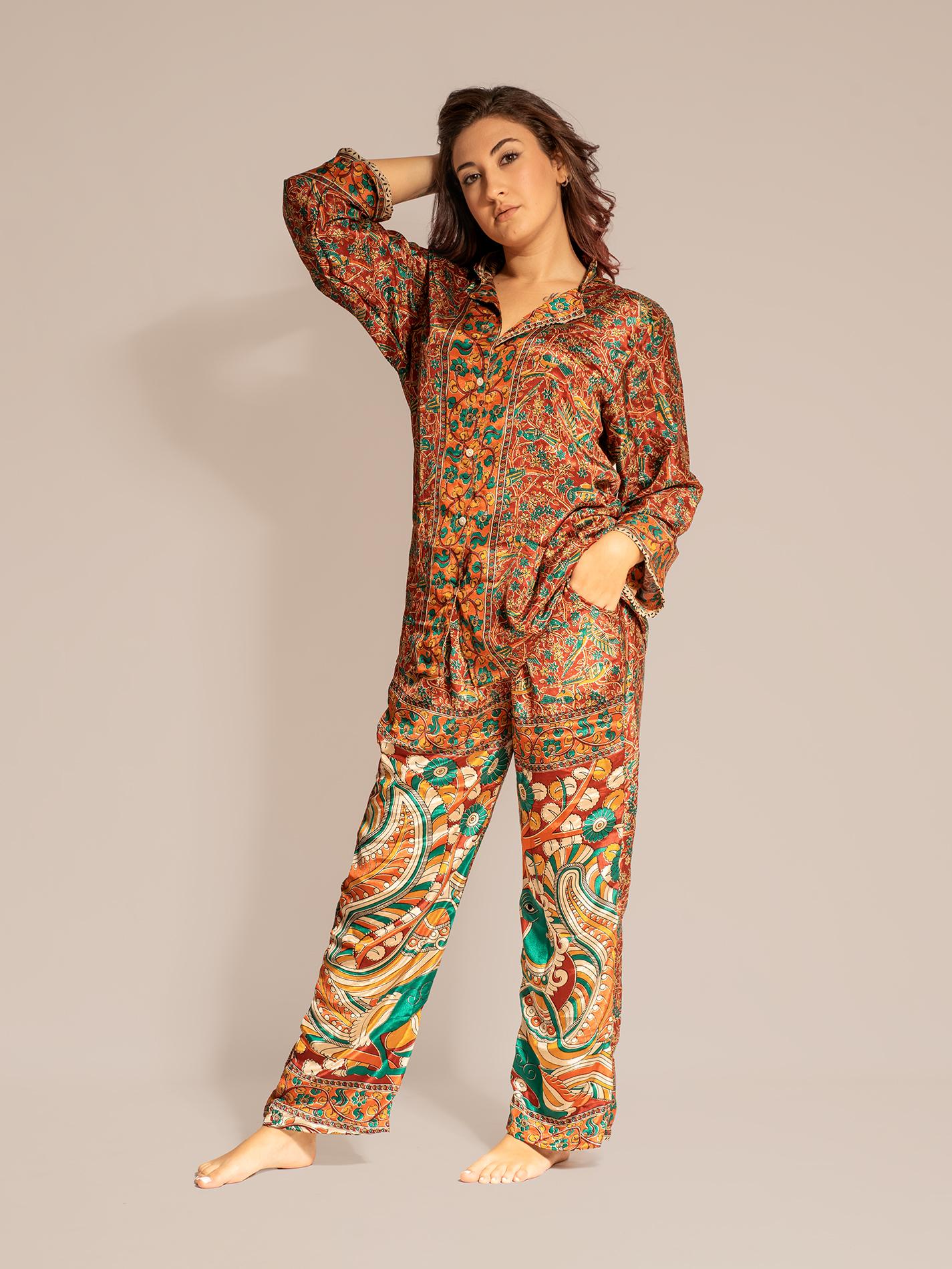 Pigiama in Sari LXL - pappagalli