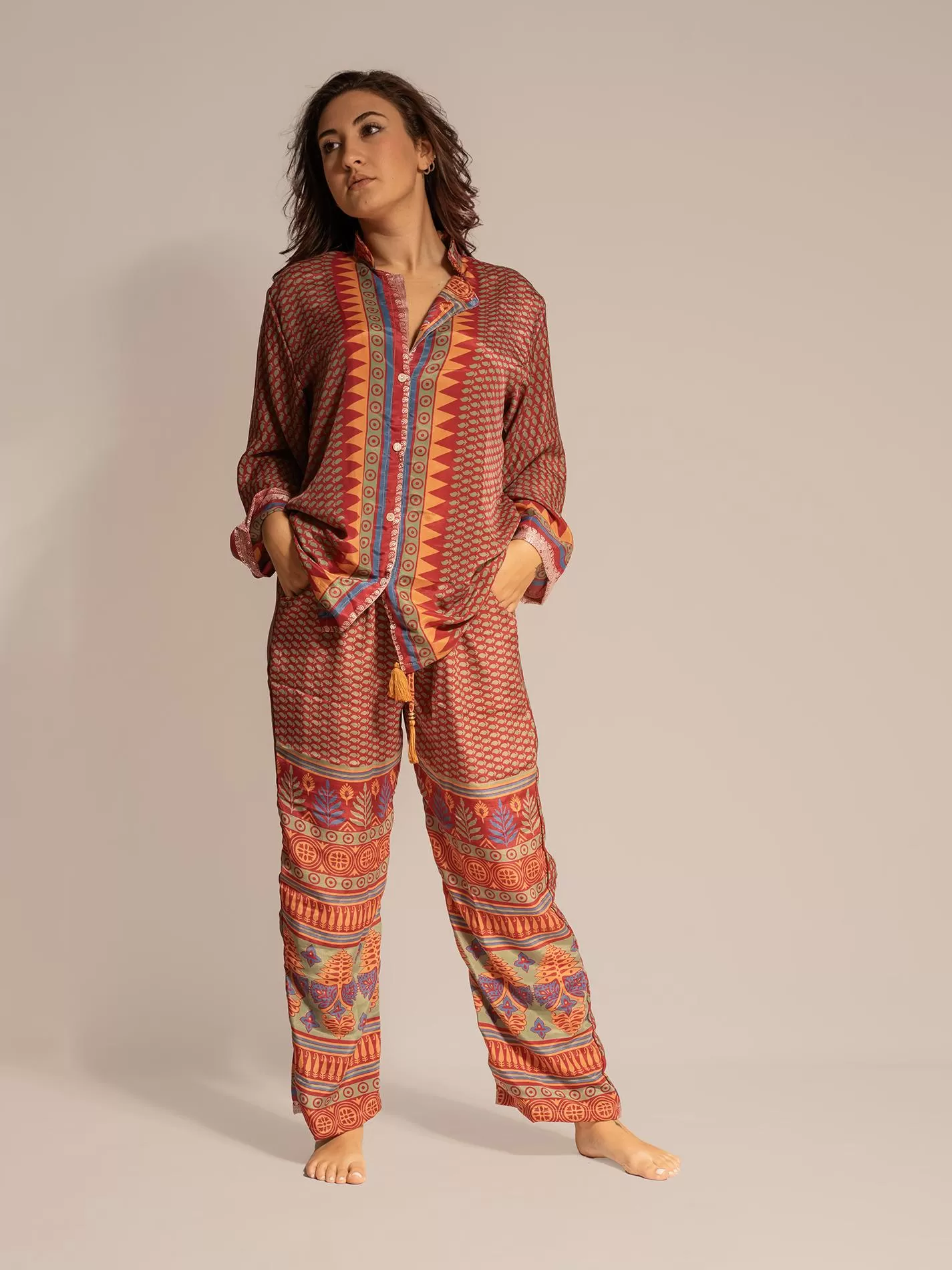 Pigiama in Sari LXL - rosso