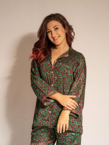 Pigiama in Sari LXL - verde e rosso