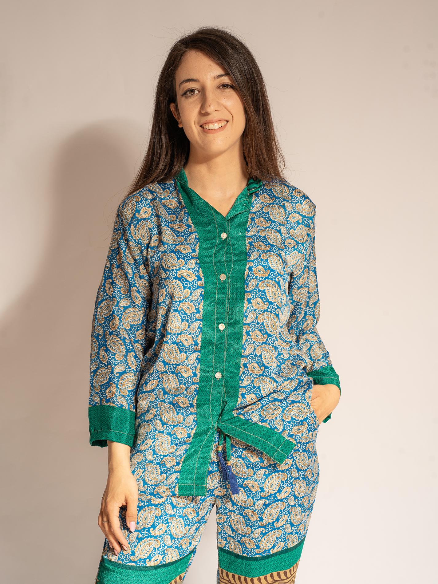 Pigiama in Sari SM - azzurro