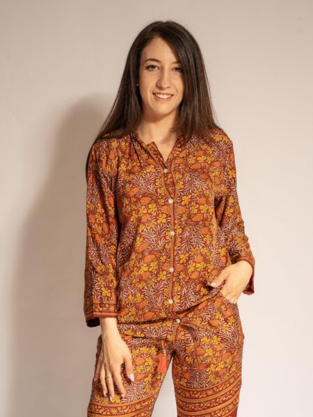 Pigiama in Sari SM - colori della terra (2)