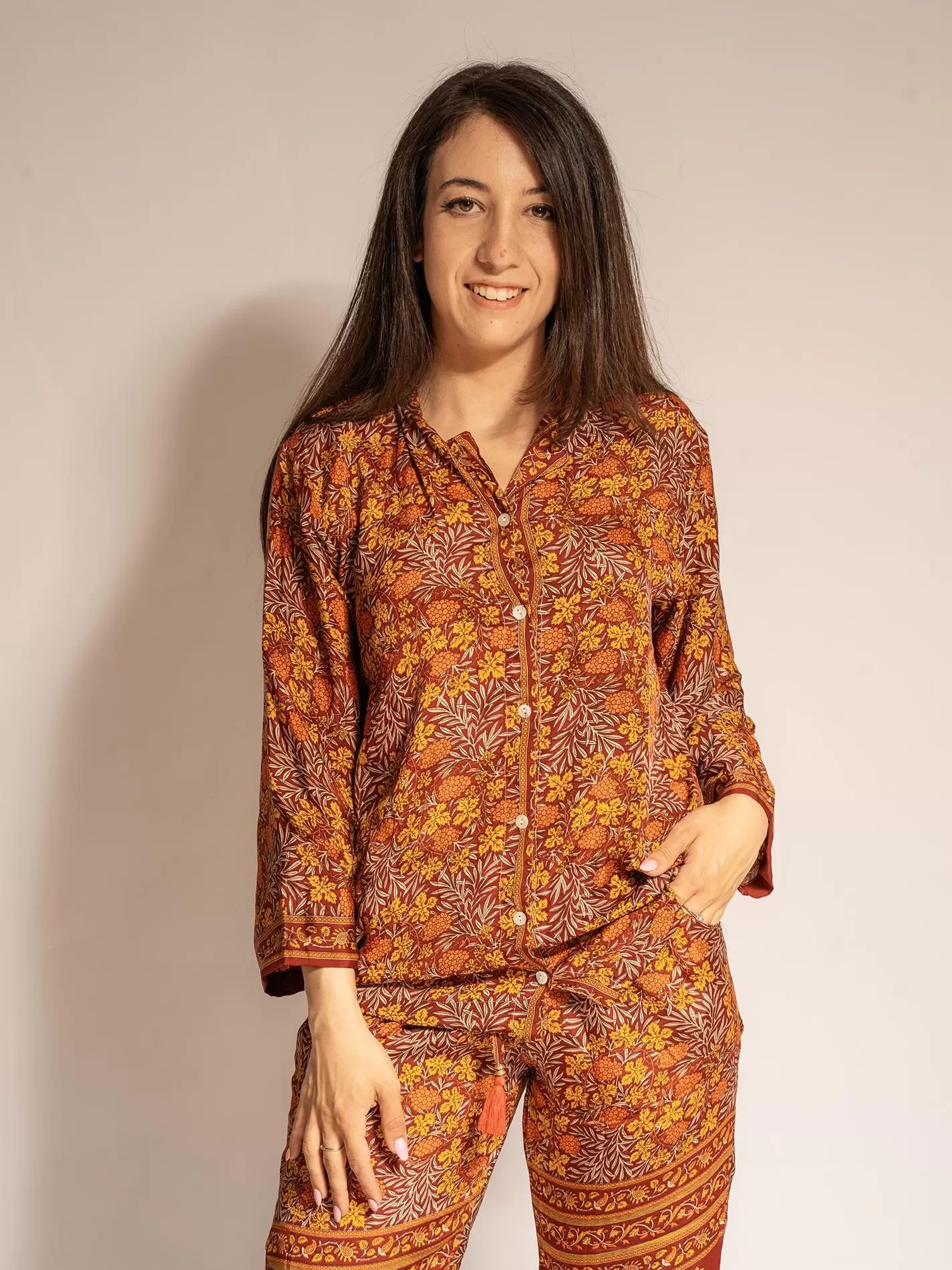 Pigiama in Sari SM - colori della terra