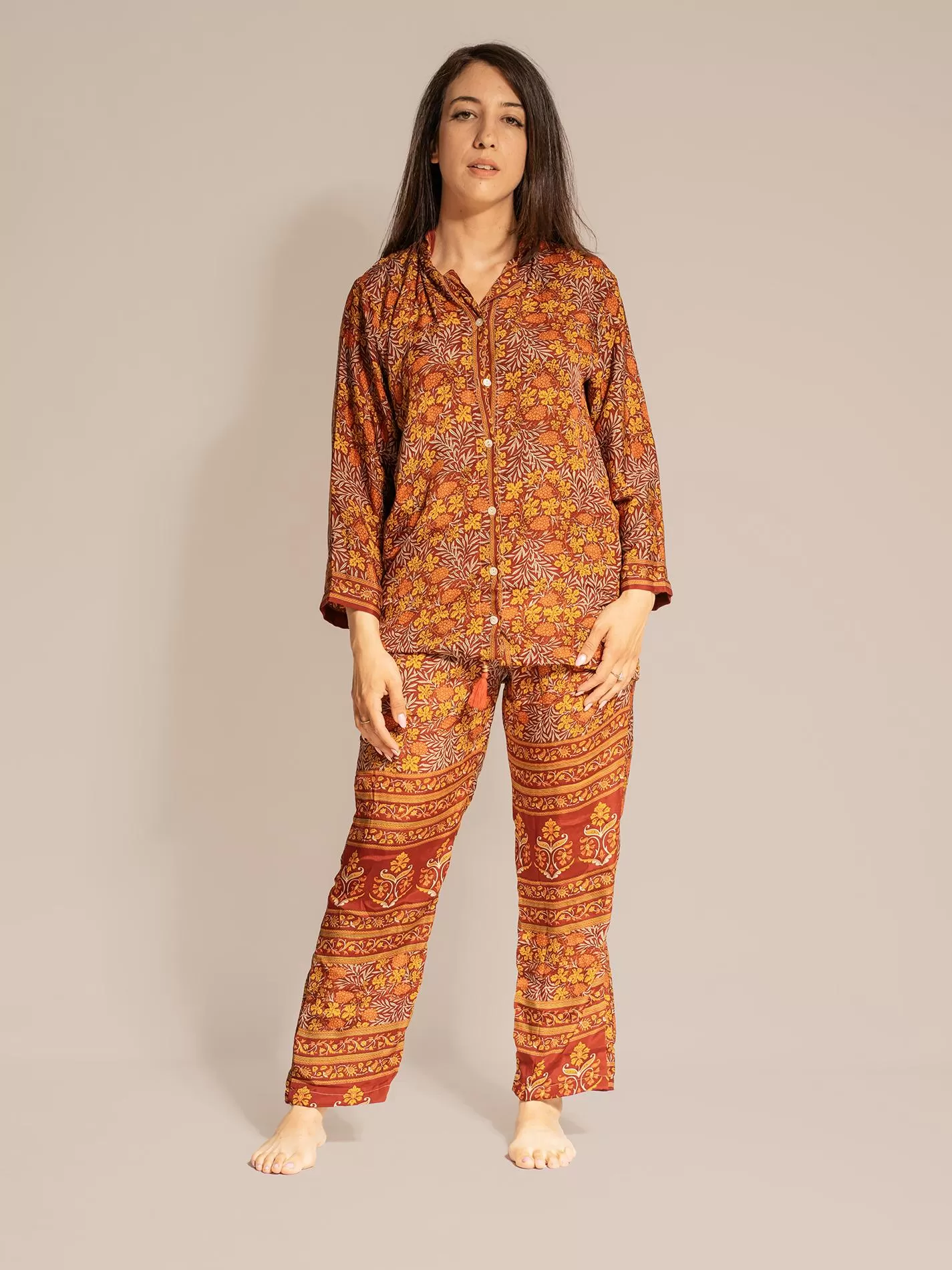 Pigiama in Sari SM - colori della terra