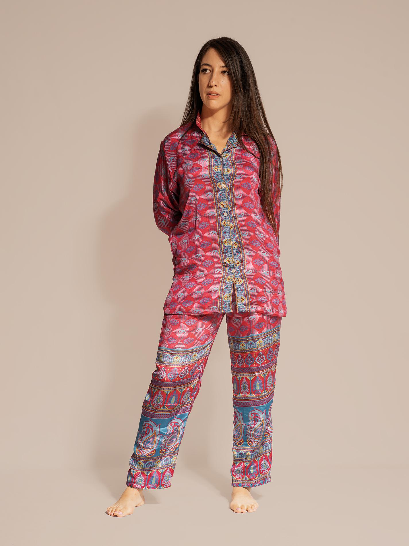 Pigiama in Sari SM - rosso e blu