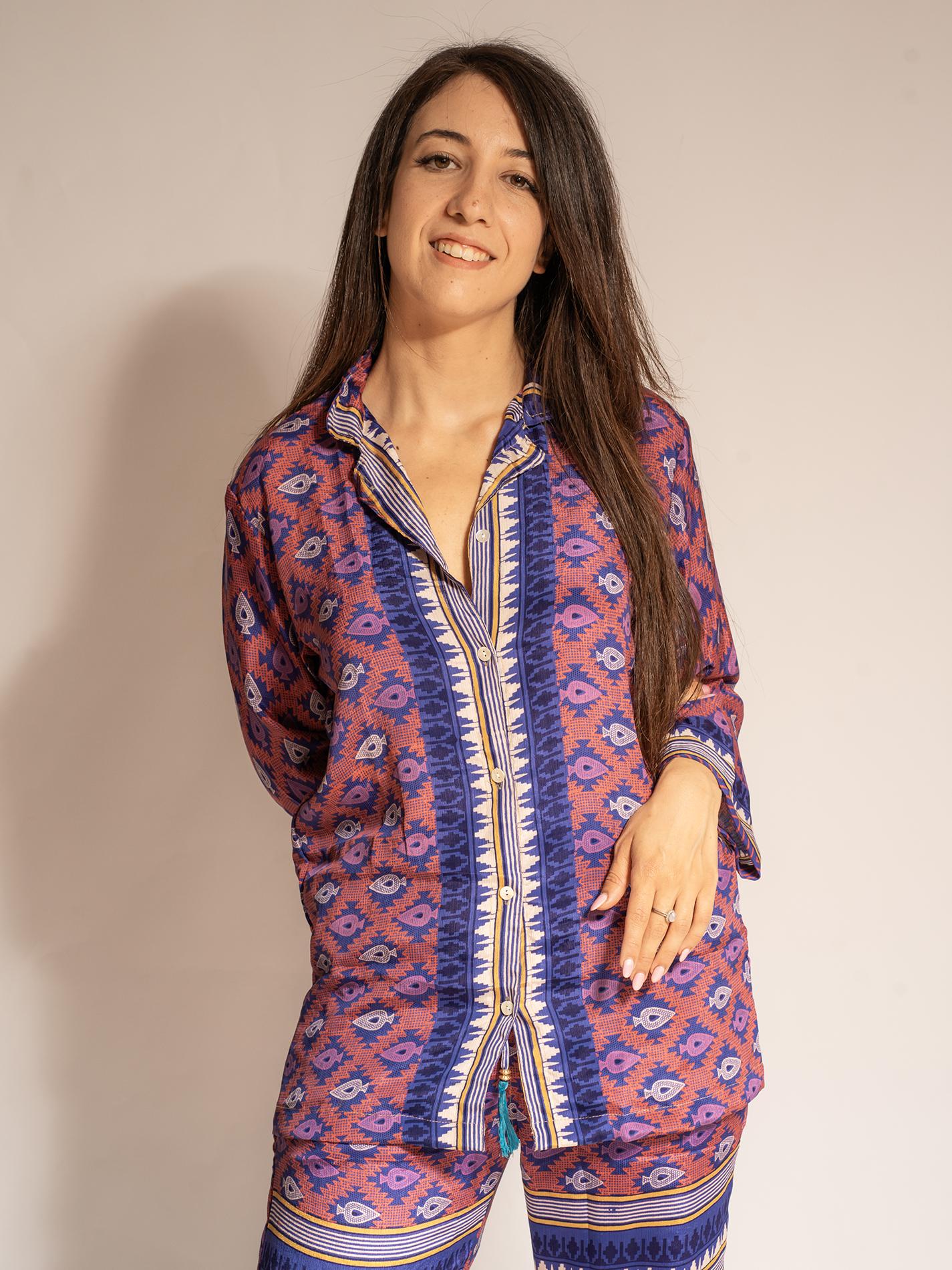 Pigiama in Sari SM - viola e blu