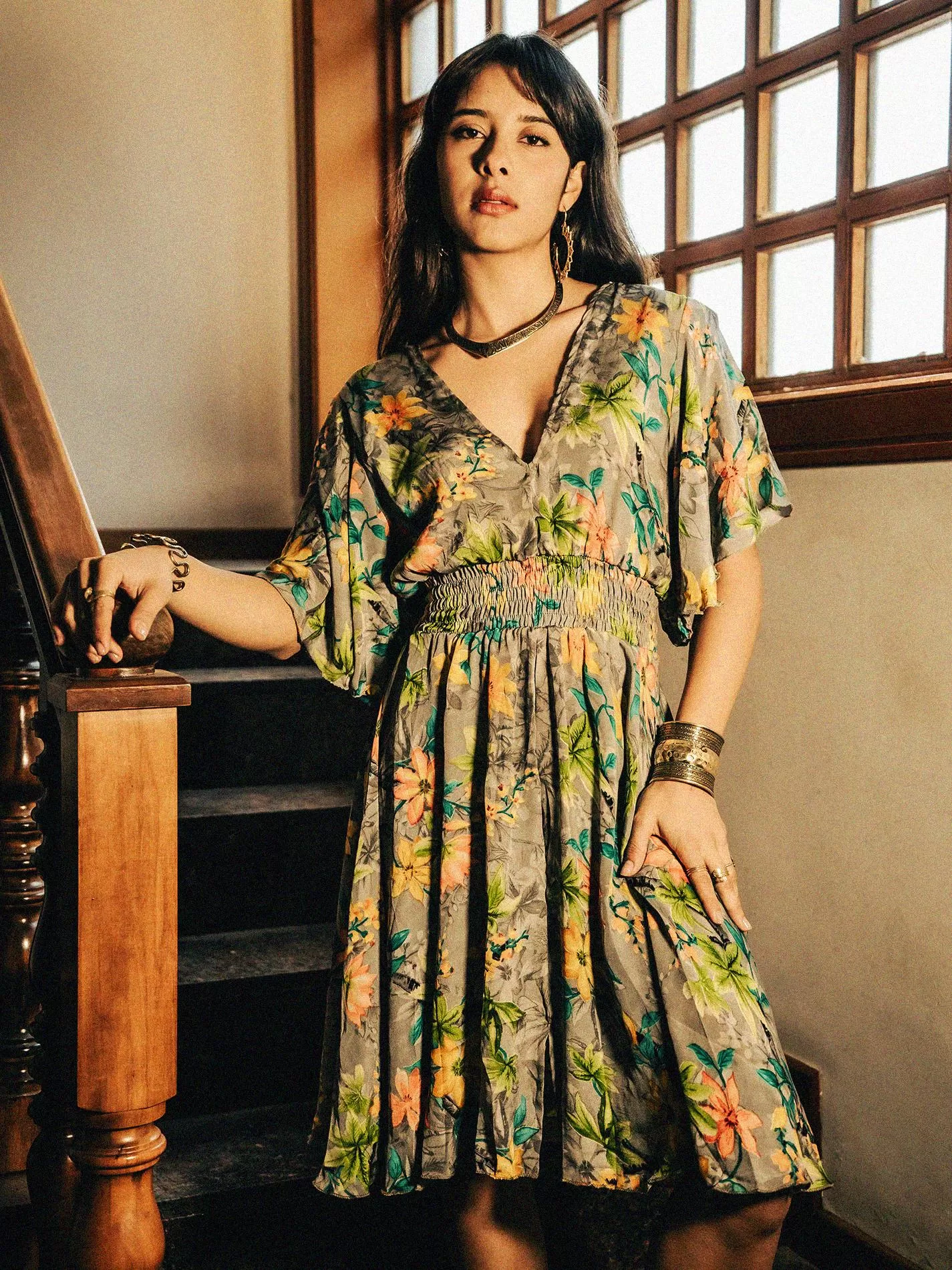 Abitino con maniche corte fiori - Haryana