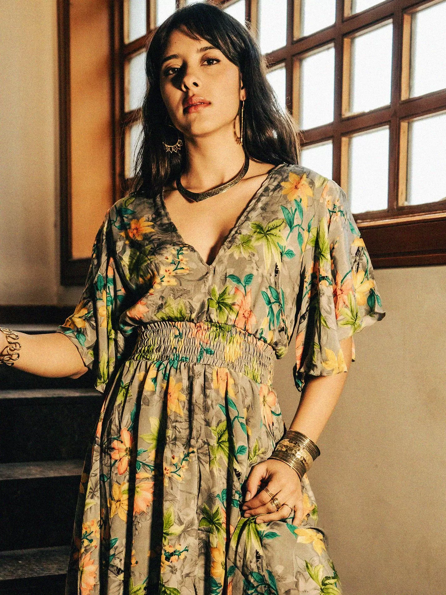 Abitino con maniche corte fiori - Haryana