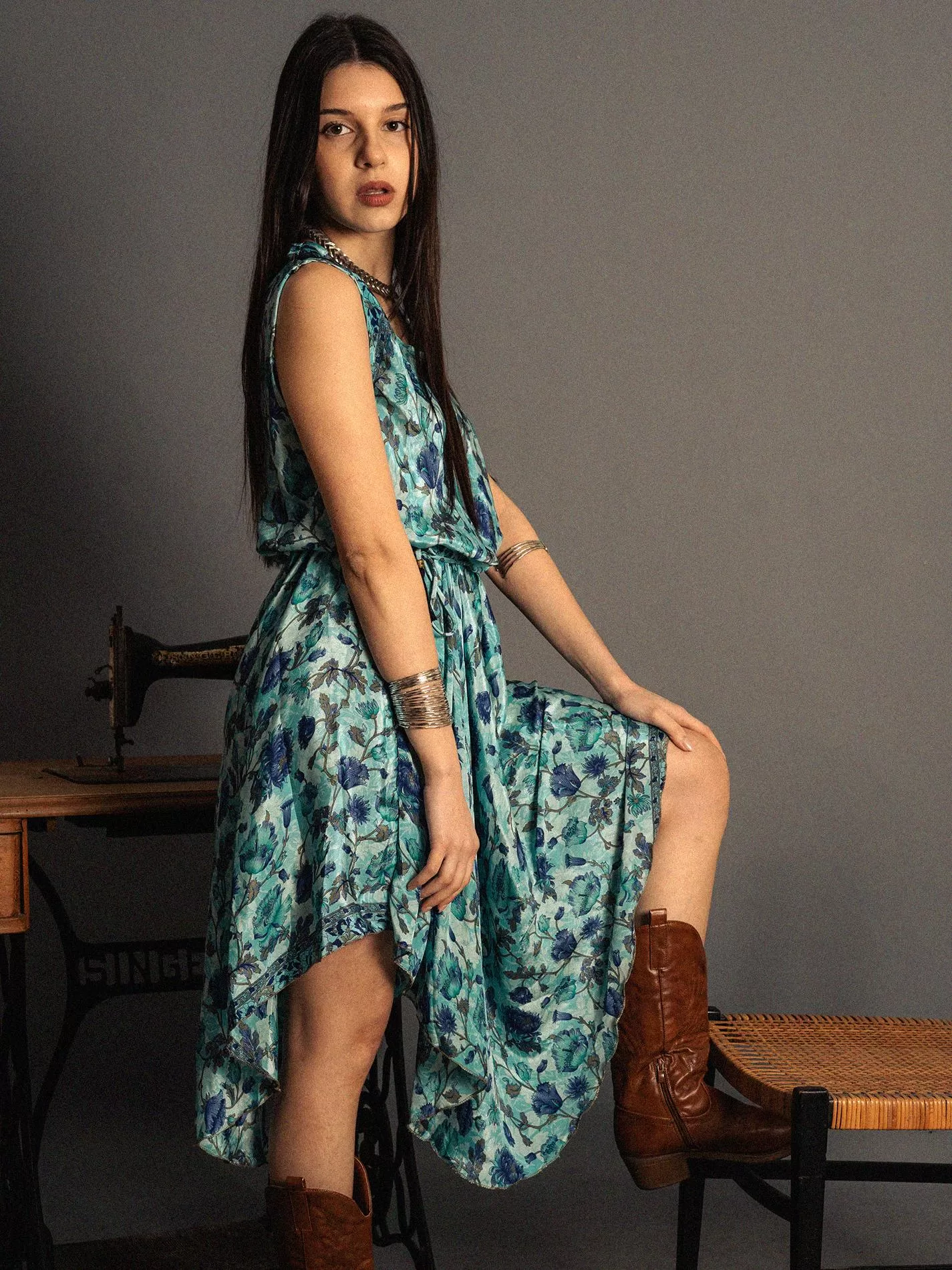 Abito tre quarti celeste - Ladakh