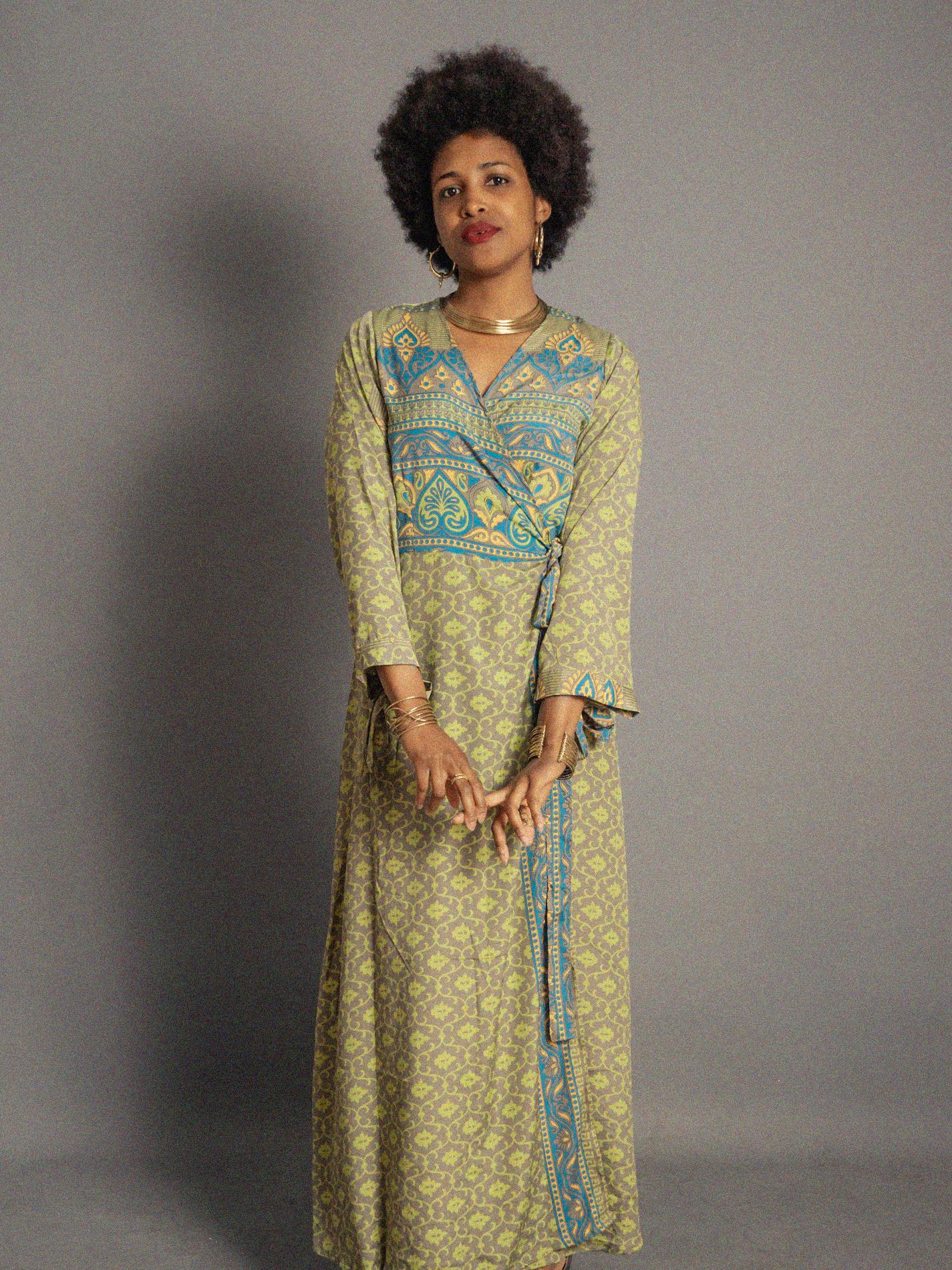 Kimono grigio e verde &ndash; Tibet