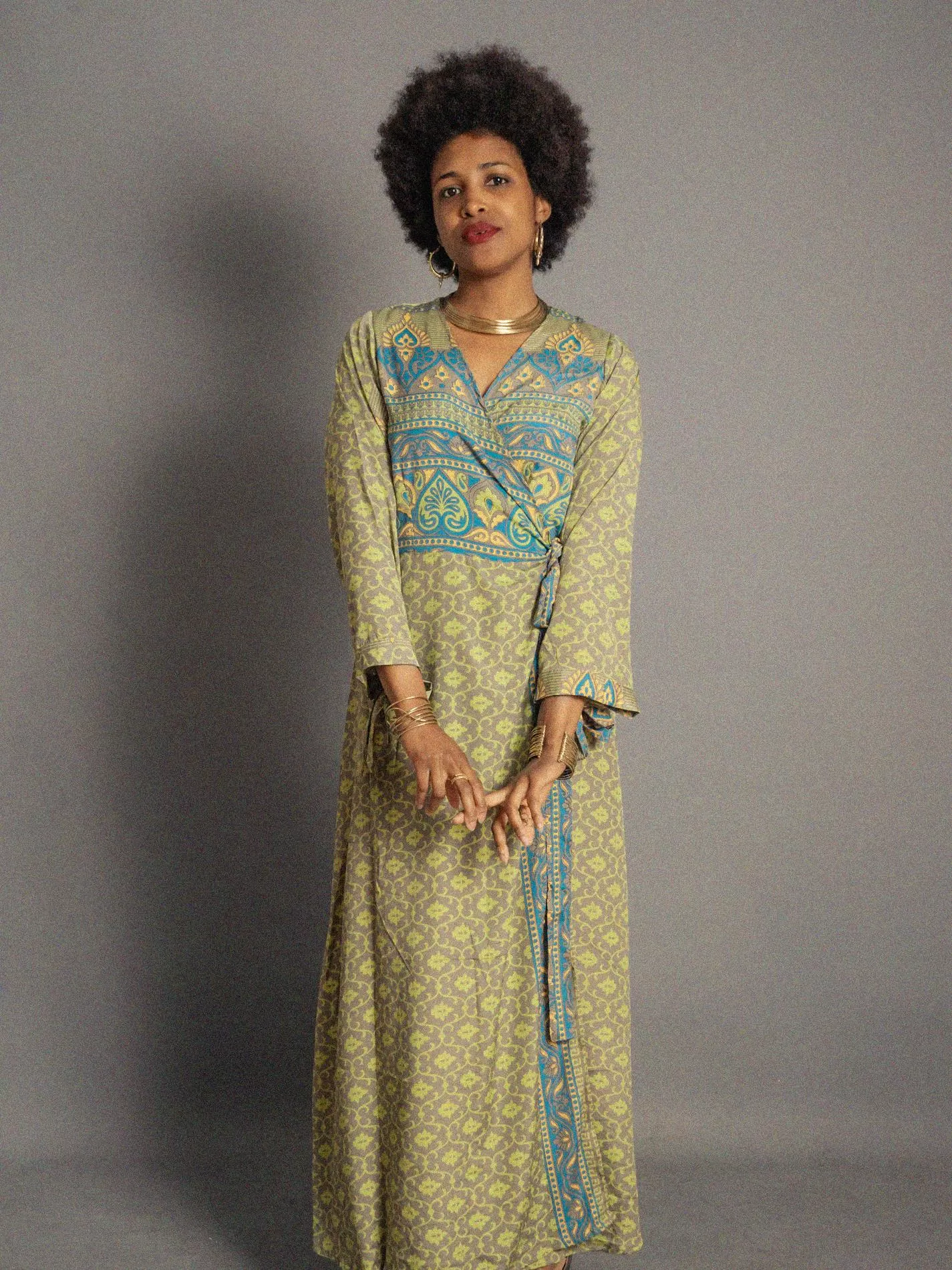 Kimono grigio e verde – Tibet