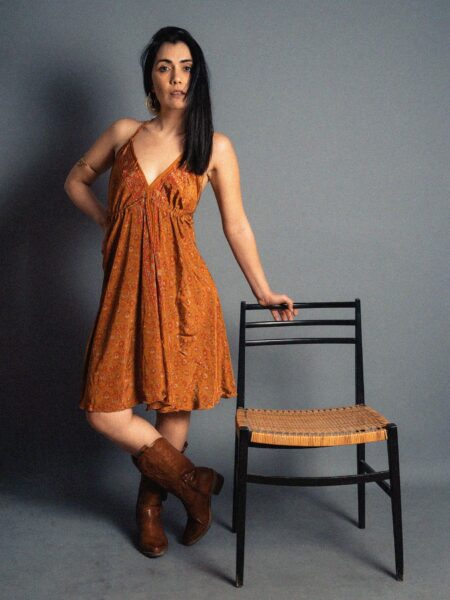 Abito corto arancione - Mandala