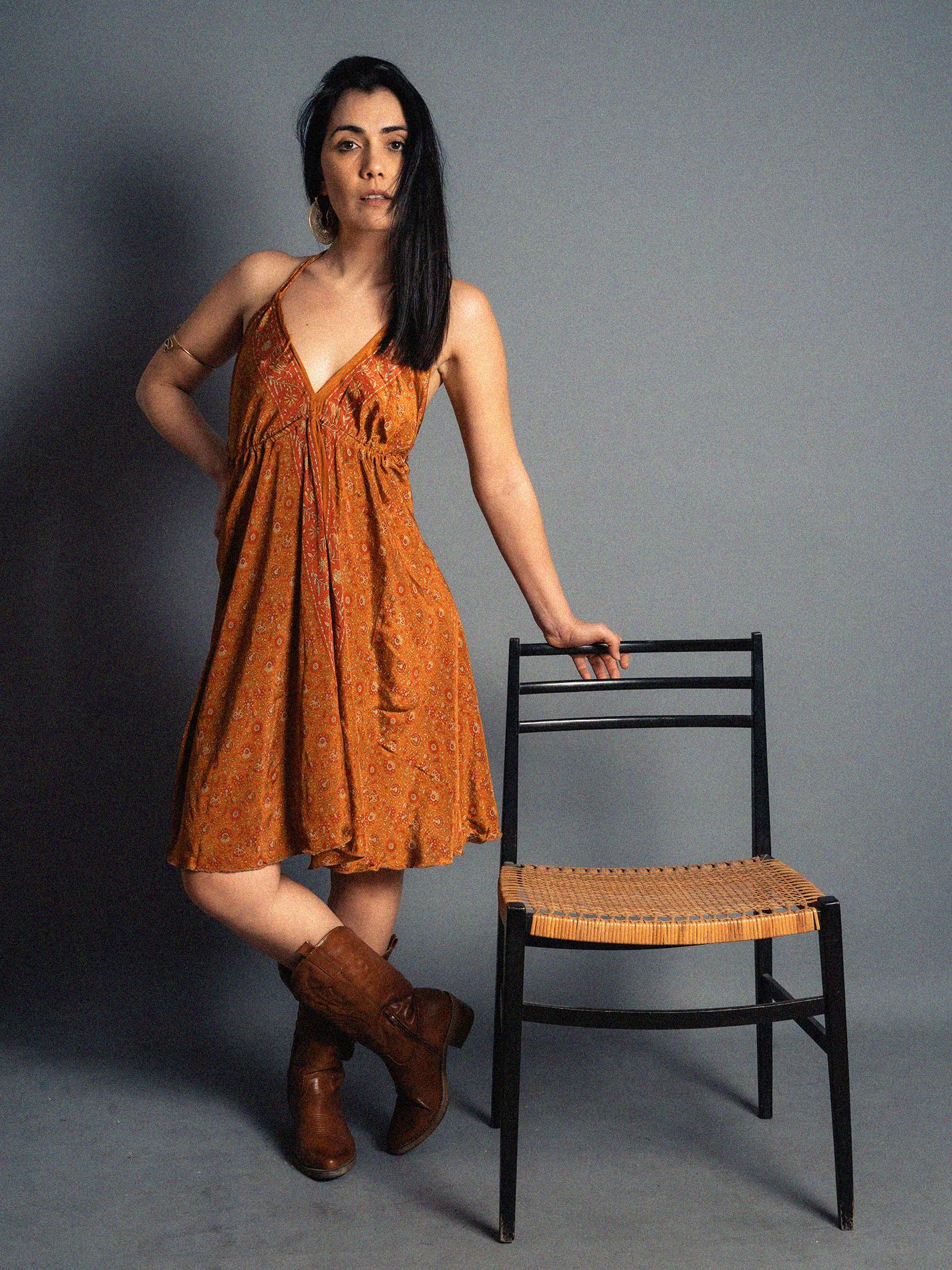 Abito corto arancione - Mandala