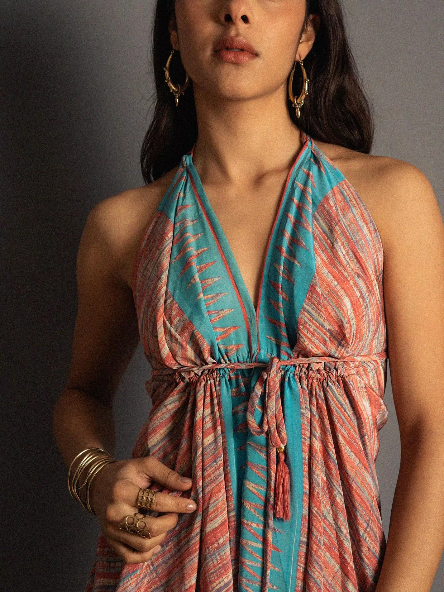 Abito corto rosa e azzurro - Mandala