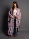 Kimono Manica Larga lilla e grigio - Surat