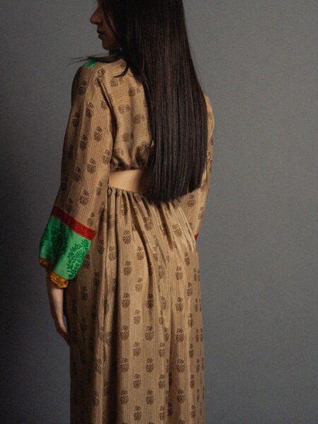 Abito Lungo con Anello ocra e verde - Orissa (2)