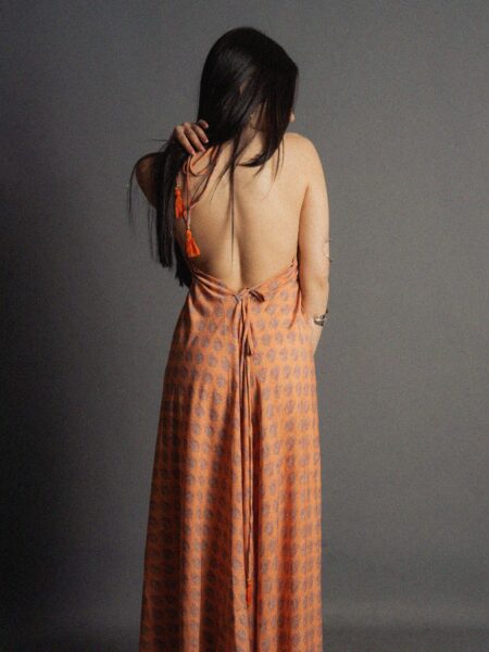 Abito etnico lungo pesca – Delhi (2)