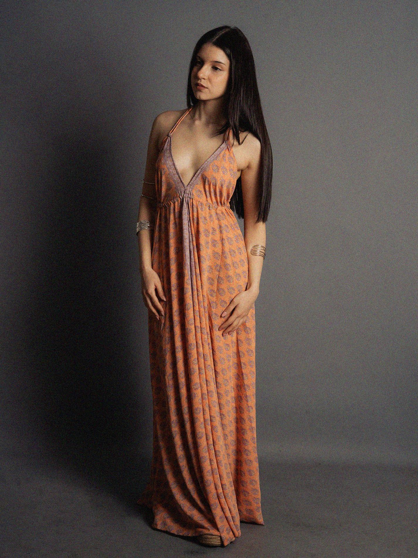 Abito etnico lungo pesca – Delhi