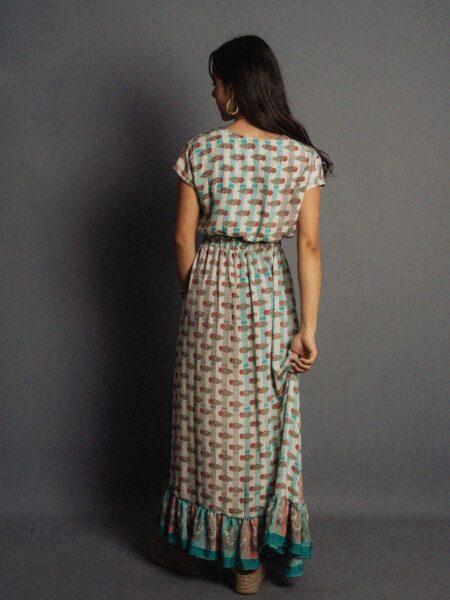 Abito lungo a girocollo fiori - Agra (5)