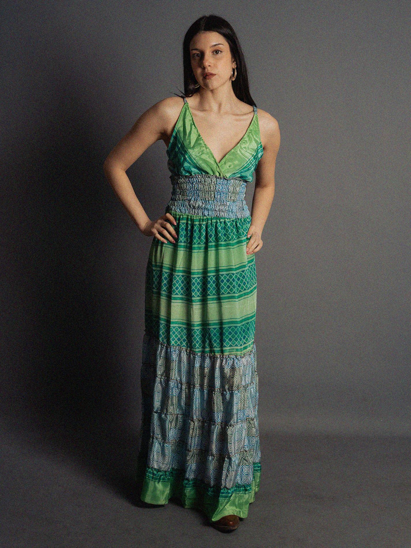 Abito lungo verde - Bihar