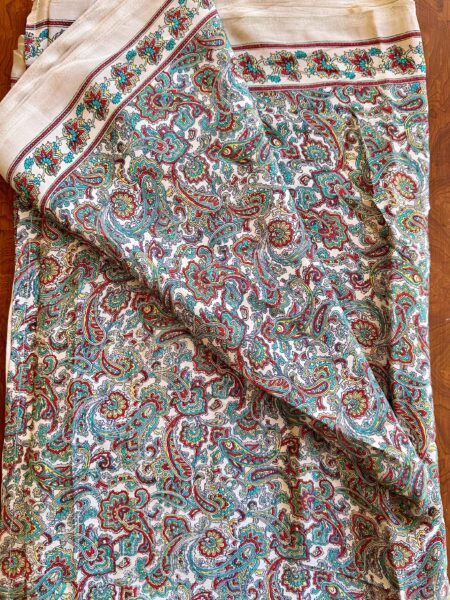 Sari Indiano - Panna con disegni