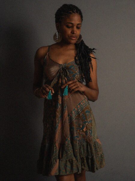 Abitino con spalline dettagli azzurri - Patna