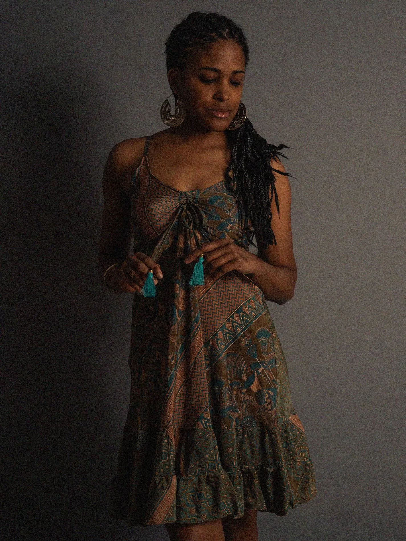 Abitino con spalline dettagli azzurri - Patna