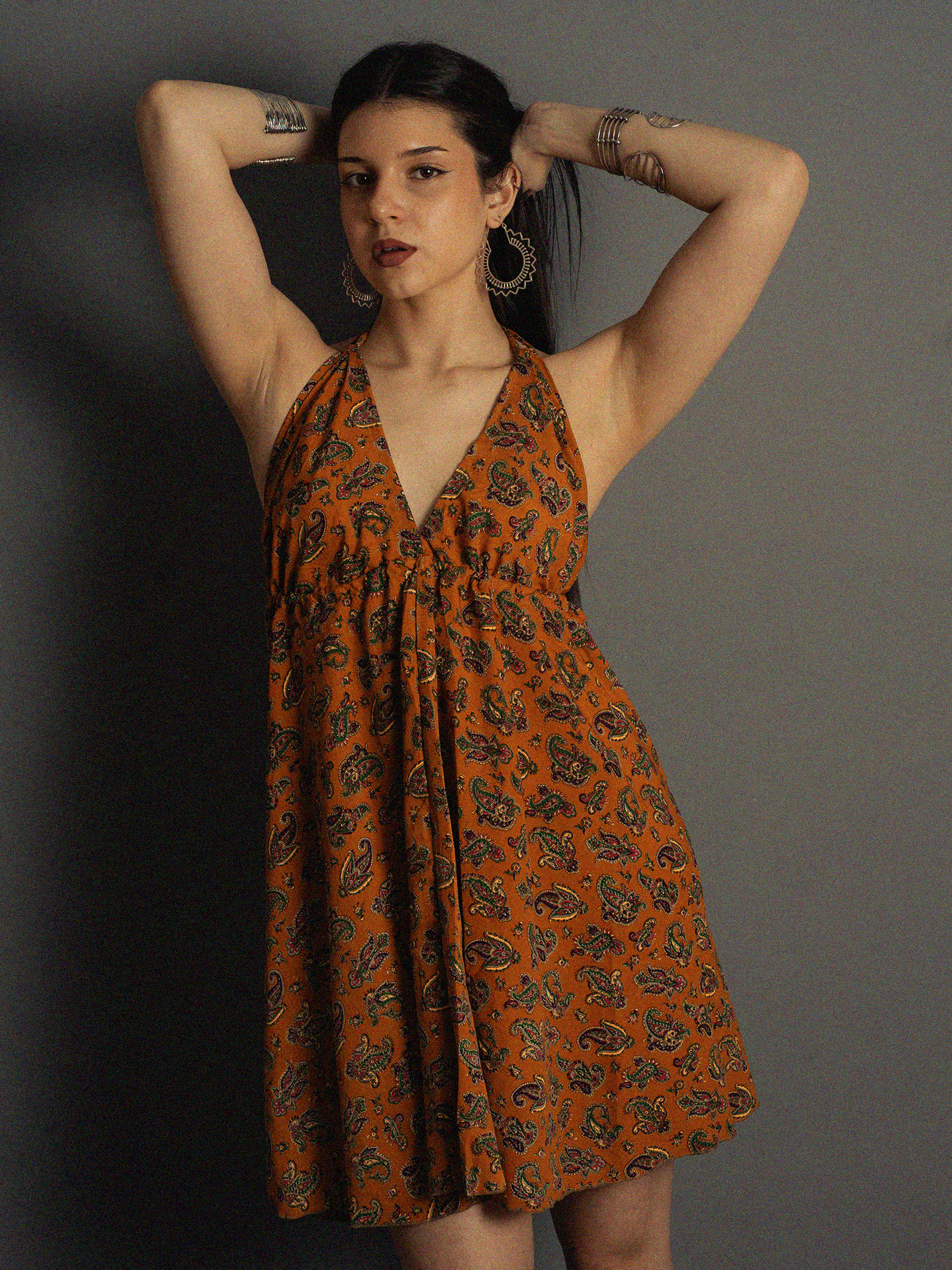 Abito corto arancione - Mandala