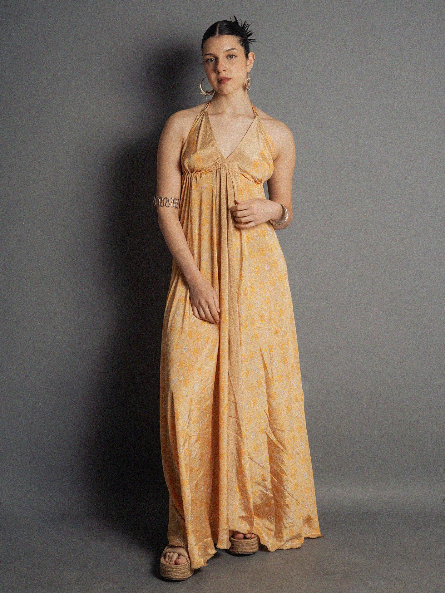 Abito etnico lungo arancione – Delhi