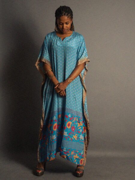 Caftano Lungo azzurro