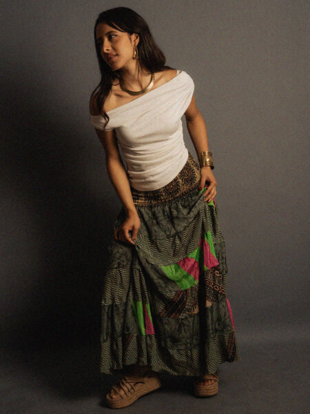 Gonna etnica a balze fiori – Hippie