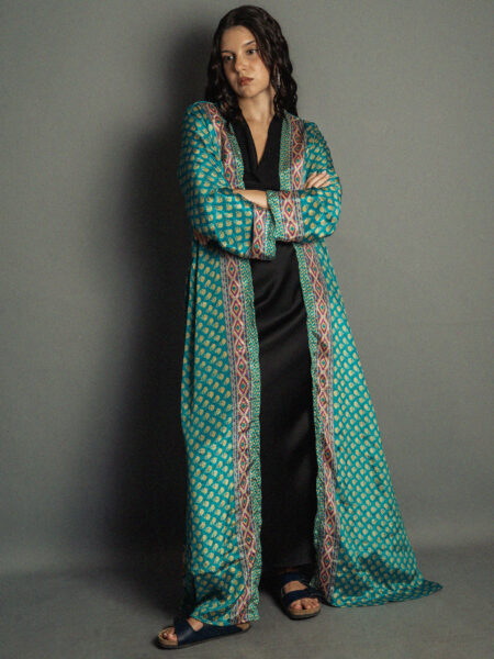 Kimono aperto celeste - Gujarat