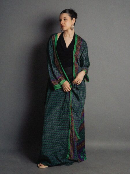 Kimono aperto felci verdi - Gujarat (2)