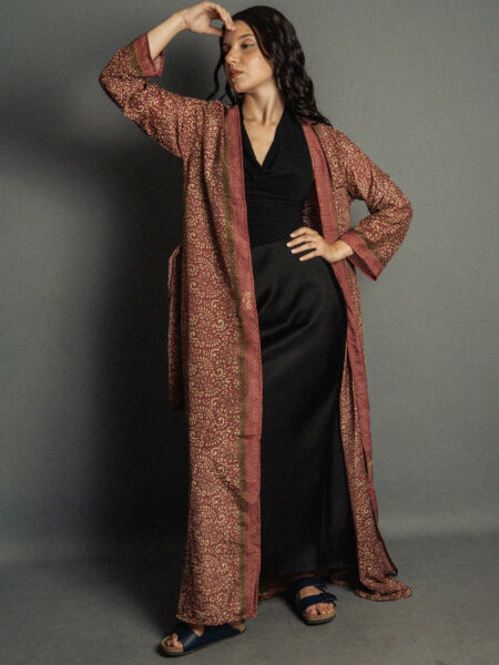 Kimono aperto rosso - Gujarat
