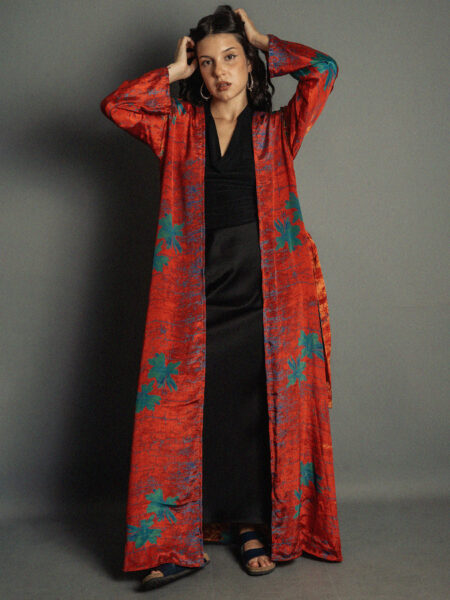 Kimono aperto rosso - Gujarat