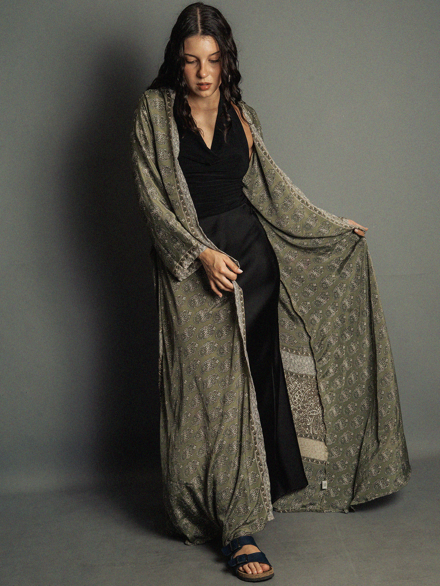 Kimono aperto verde - Gujarat