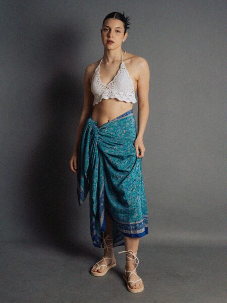 Pareo azzurro - Sari Vintage