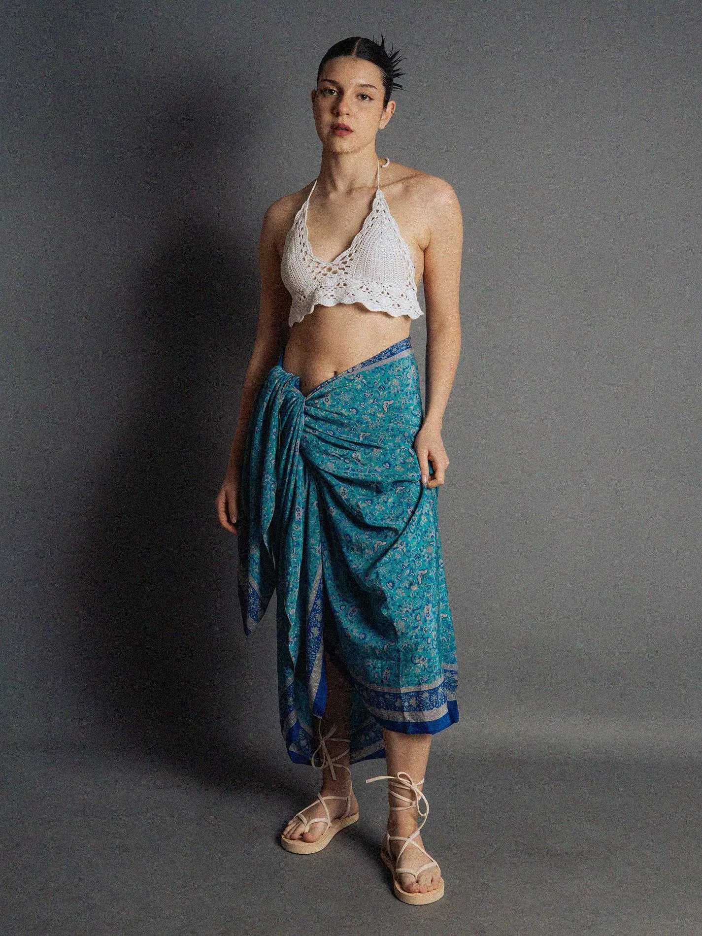 Pareo azzurro - Sari Vintage