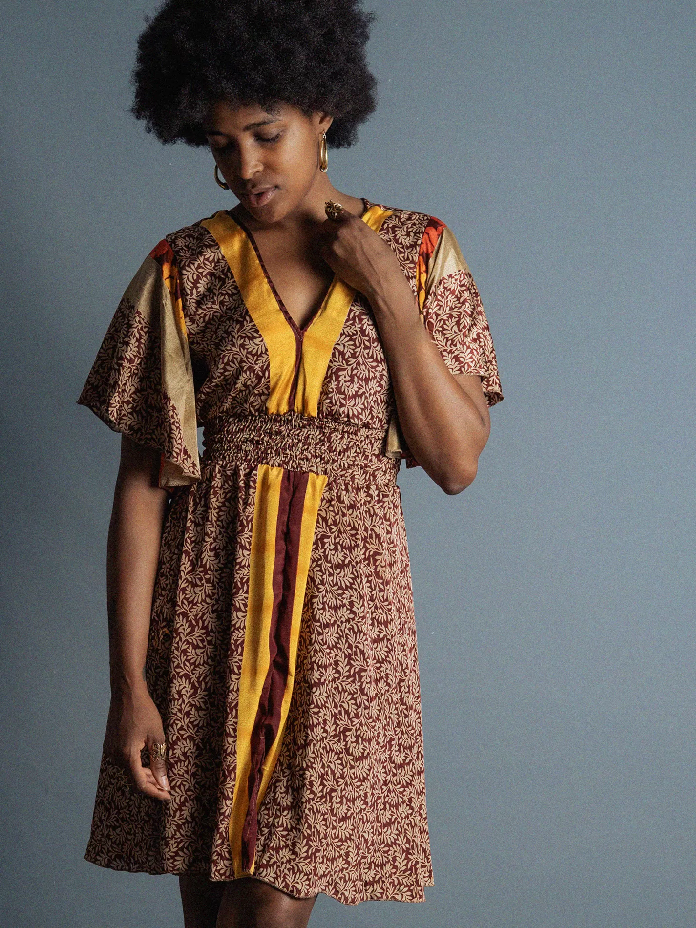 Abitino con maniche corte amaranto - Haryana