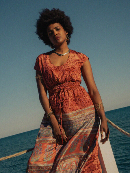 Abito lungo a girocollo rosso - Agra (10)