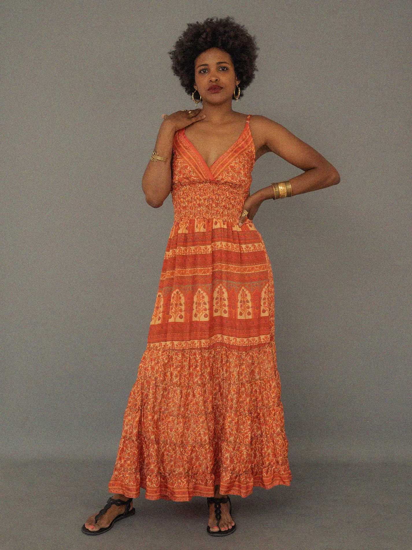 Abito lungo arancione - Bihar