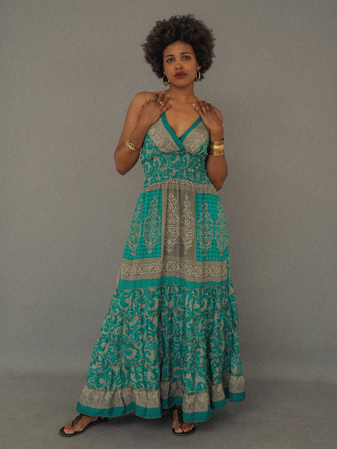 Abito lungo verde - Bihar