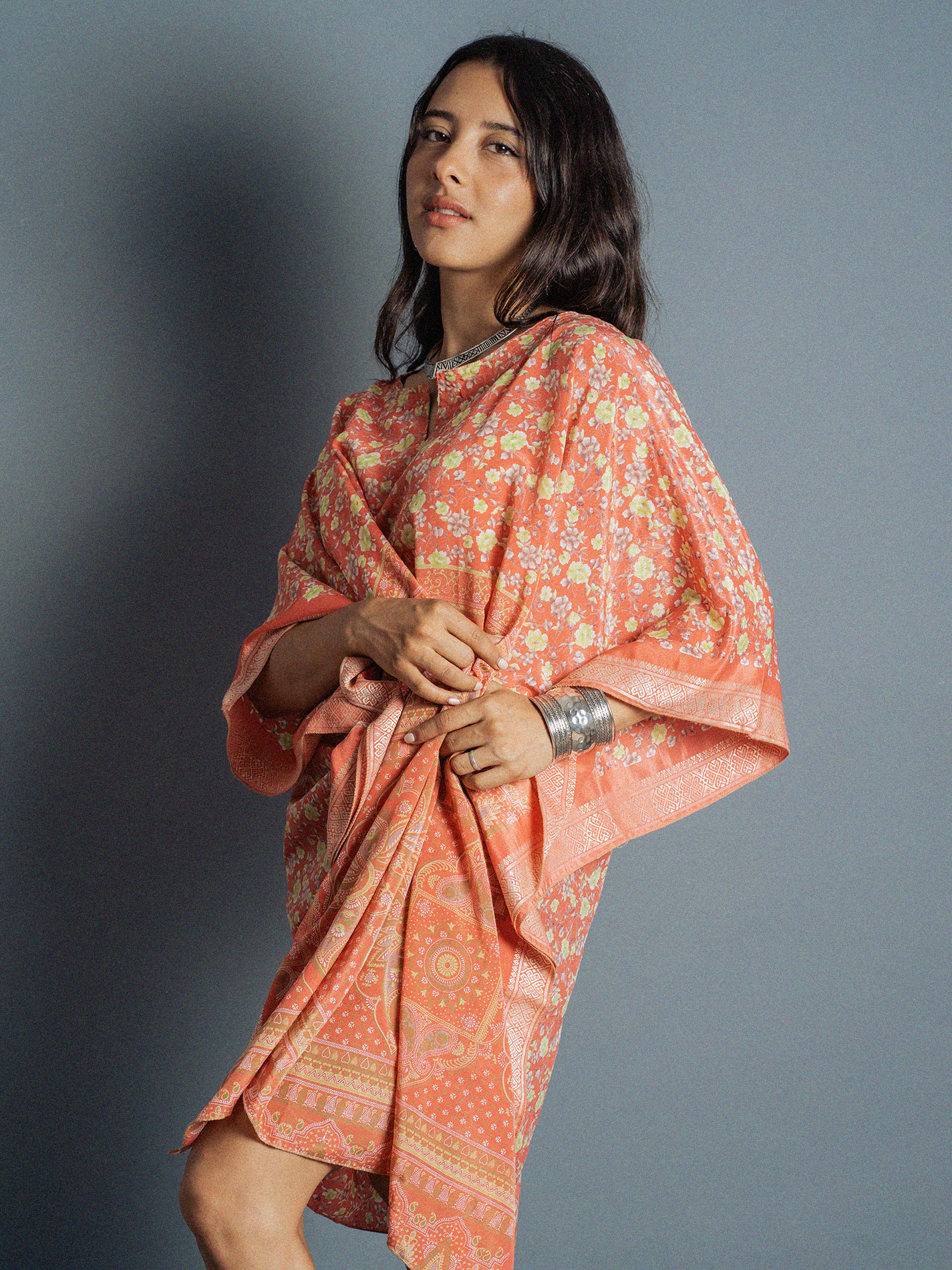 Caftano rosa salmone