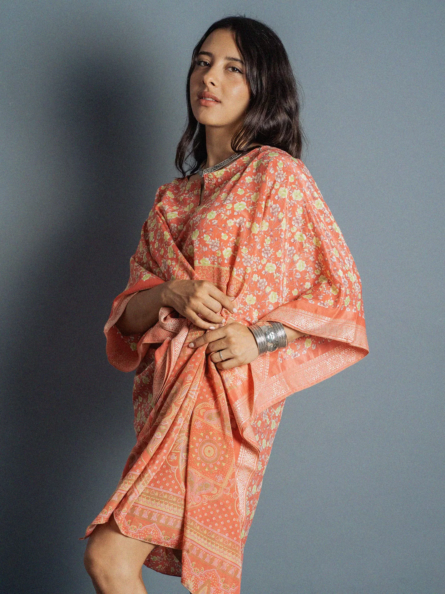 Caftano rosa salmone